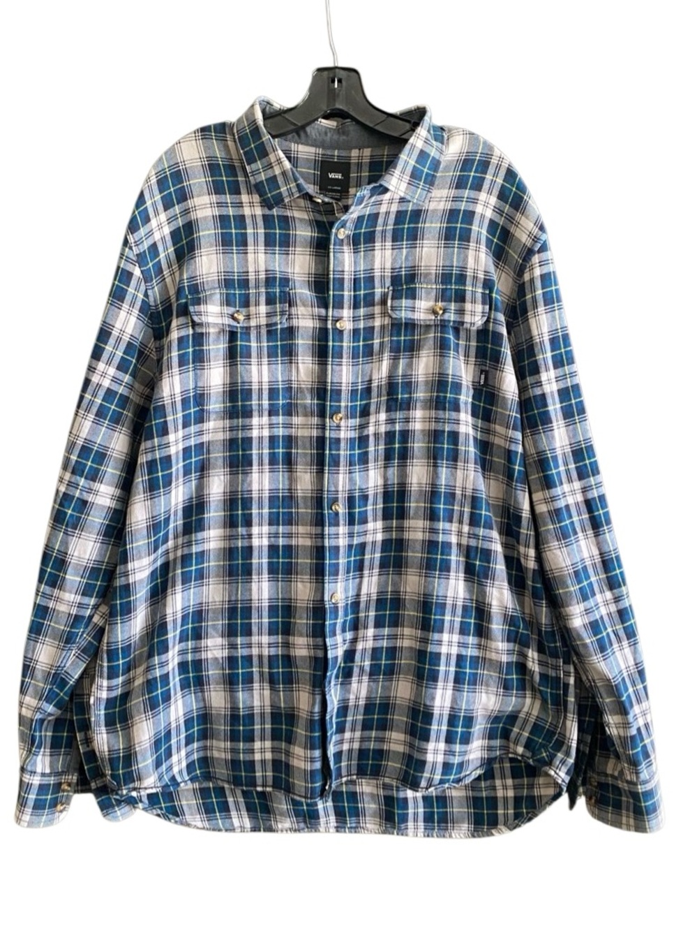 NWOT Vans Classic Fit Plaid Button Down Flannel Shirt. Size XXL.